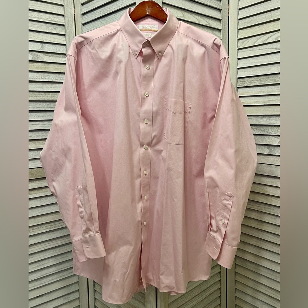 Men’s Roundtree & Yorke Gold Label Pink Classic Dress Shirt